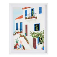 Glass Framed Greece Print Wall Art, 19x25