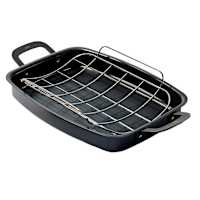 OXO Obsidian Roasting Pan with Rack, 15"