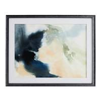 Glass Framed Apricot & Navy Abstract Print Wall Art, 29x23