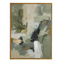 30x40 FRAMED GREEN ABSTRACT CANVAS