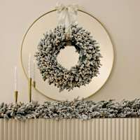 Pre-Lit Bradley Wreath, Garland & Wall Mirror Set