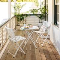 White Metal Folding Patio 3-Piece Set