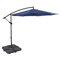 Offset Aluminum Round Outdoor Patio Umbrella, 10' & Base 2-Piece Set