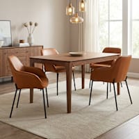 Set of 4 Honeybloom Destin Dining Chair, Cognac