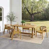 Haven Blond Acacia Wood Dining Table & Chair 5-Piece Set