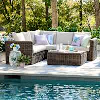 Highland Patio Sectional & Coffee Table 3-Piece Set
