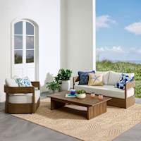 Oakes Driftwood Finish Acacia Wood Patio Furniture 3-Piece Set