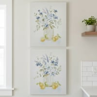 Providence 2-Piece Floral & Lemon Canvas Wall Art Set