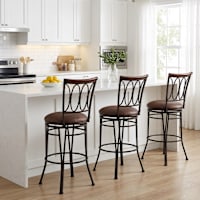 Set of 3 Francine Brown Barstool