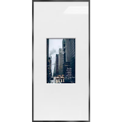 7x15 Matted to 4x6 Wall Frame, Gunmetal