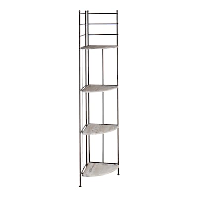 Providence Metal Corner Rack with Folding Wooden Top Shelves, 63