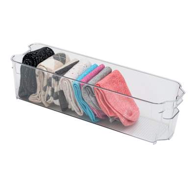 Clear Closet Storage Bin, 14.5x4