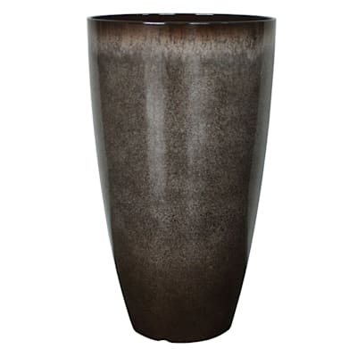 Tall Mottled Brown Egg-Shaped Outdoor Planter, Medium
