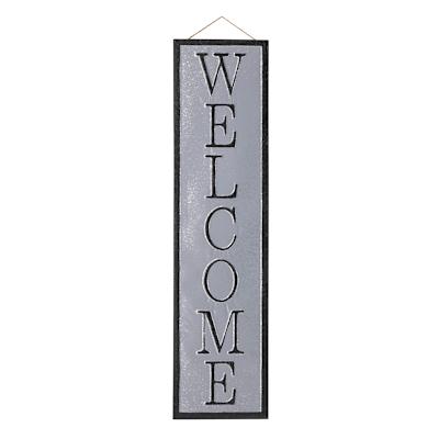 Welcome Gray Galvanized Metal Wall Art Welcome Gray Galvanized Metal Wall Art