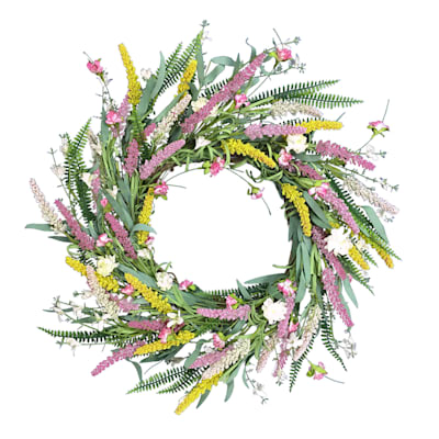 Pink Heather & Berry Floral Wreath, 24