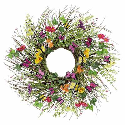 Yellow, Pink & Orange Butterflies Wreath, 23