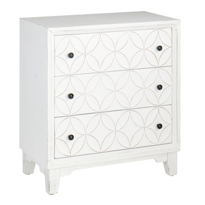 Providence Lorie 3-Drawer Wooden Cabinet, White