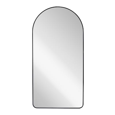Black Scalloped Aluminum Leaner Mirror, 27x70