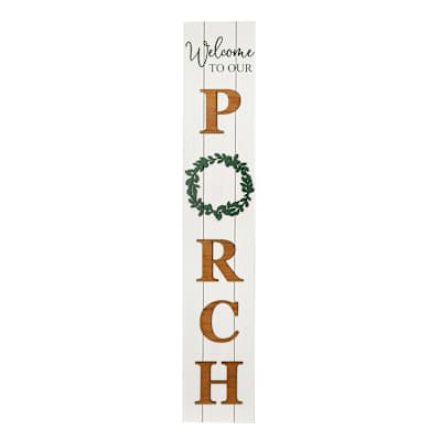 Wood Outdoor Porch Leaner Sign, 47.25