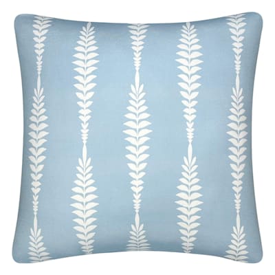 Providence Blue Fern Print Throw Pillow, 18