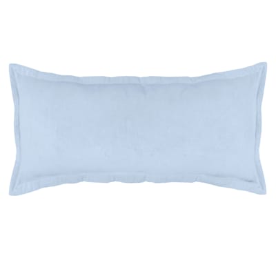 Providence Blue Cotton Velvet Throw Pillow, 14x36