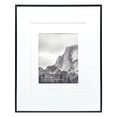 16x20 Black Thin Matted to 8x10 Wall Frame