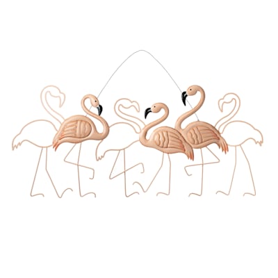 Providence Metal Flamingos Outdoor Wall Decor, 35