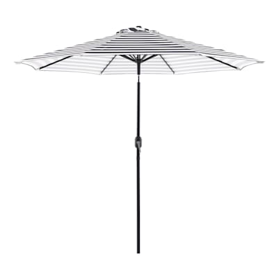 Providence Premium Pink Awning Stripe Round Outdoor Patio Umbrella, 9'