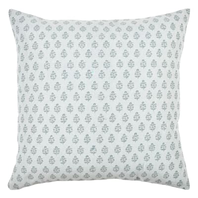 Honeybloom Blue Floral Print Throw Pillow, 18