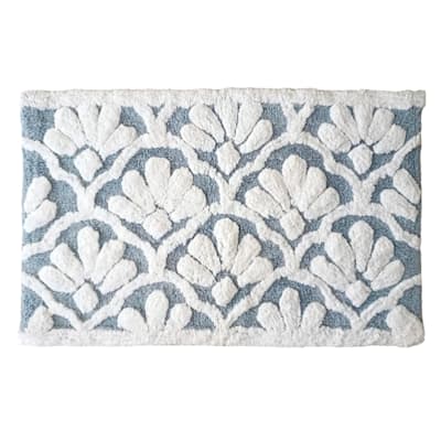 Providence Light Blue Shell Bath Rug, 20x30
