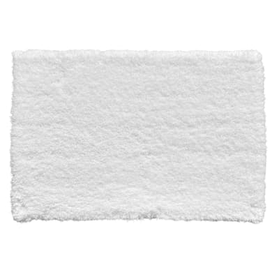 White Shag Bath Rug, 16x24