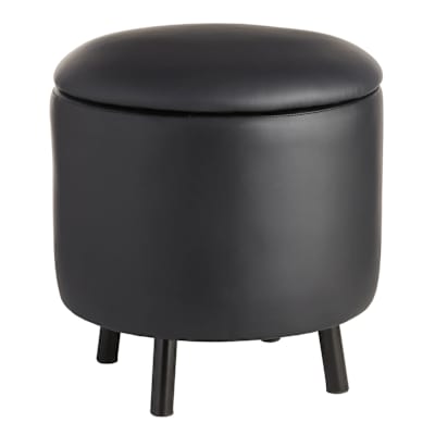 Crosby St. Andre Storage Ottoman, Black
