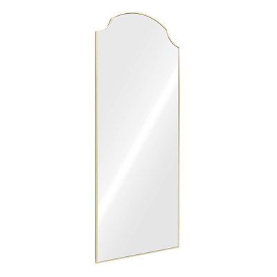 Black Scalloped Aluminum Leaner Mirror, 27x70