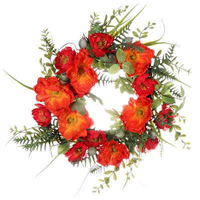 Red Summer Flower Wreath, 22
