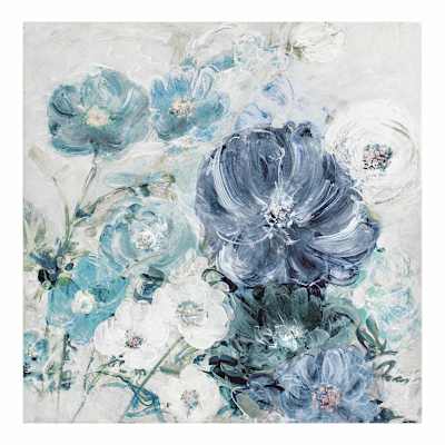 Soft Blue Floral Canvas Wall Art, 30