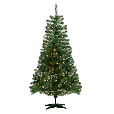 (A37) Pre-Lit Aurora Fir Color Changing Christmas Tree, 6.5'