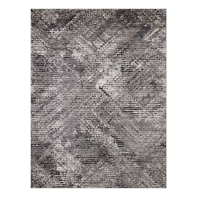 最も  B869) Rug Area Abstract Black & Neutral Mackenzie St. Crosby アート・デザイン・音楽