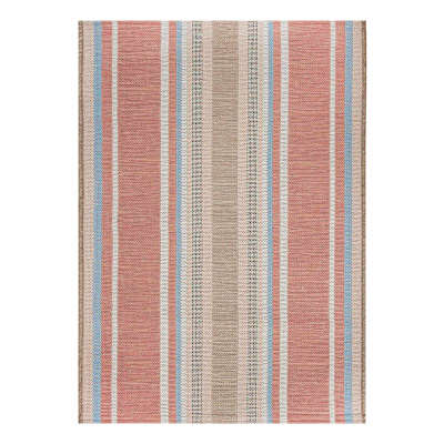 Honeybloom Daytona Blue Broken Stripe Outdoor Area Rug, 5X7 | At Home