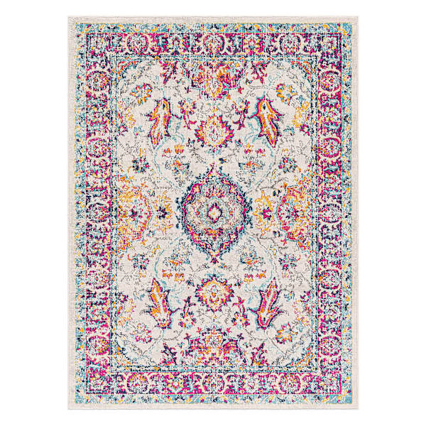 (D488) Floransa Multicolor Medallion Area Rug, 5x7