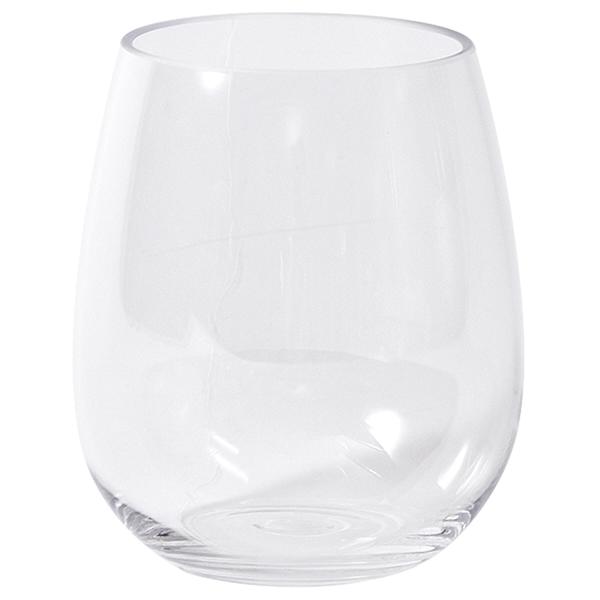 Clear Acrylic Stemless Wine Glass, 17oz