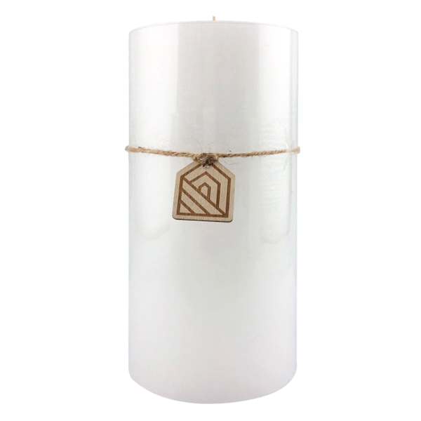 White Unscented Pillar Candle, 4x8