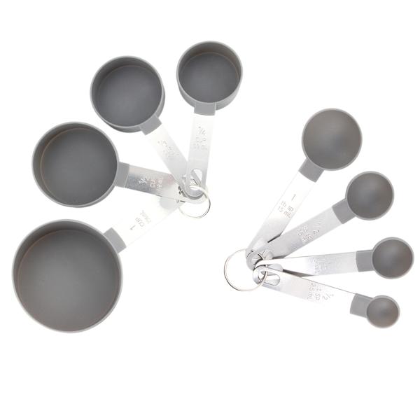 8-Piece Measuring Cup & Spoon Set, Grey