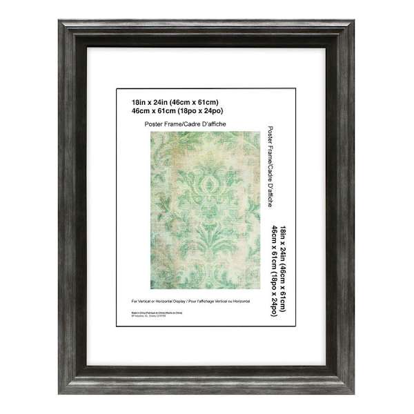 Miranda Silver & Black Poster Wall Frame, 18x24