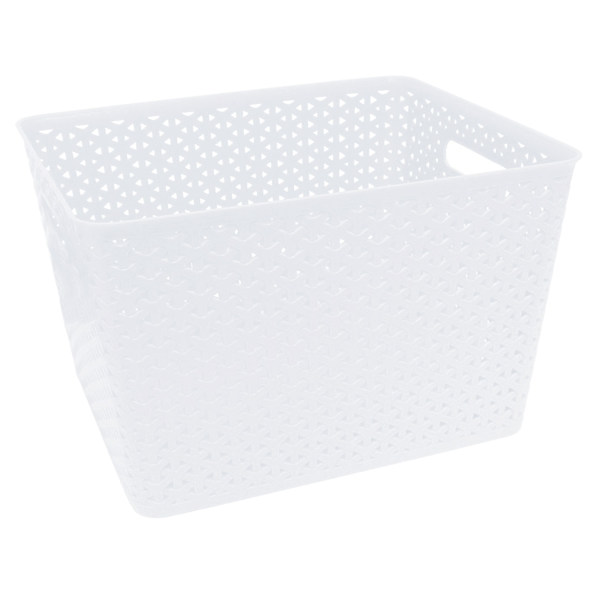 White Y-Weave Storage Basket, Large