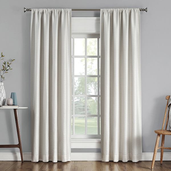 Sun Zero Pearl Thermal Lined Blackout Curtain Panel, 84"