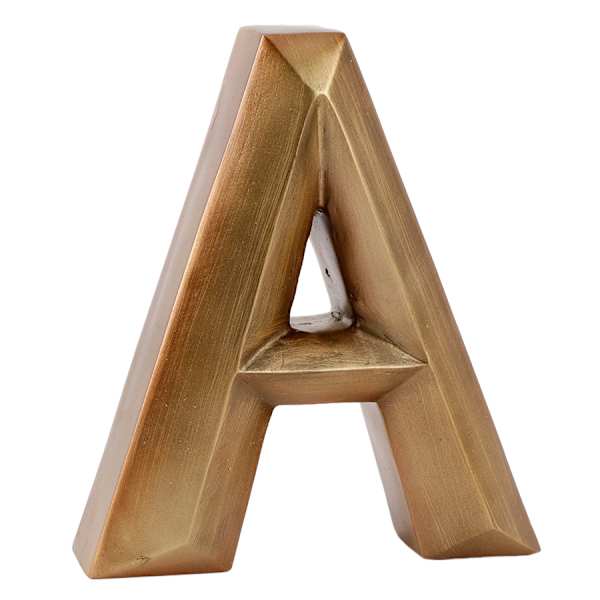 Tracey Boyd 6" Gold Monogram Decor, A