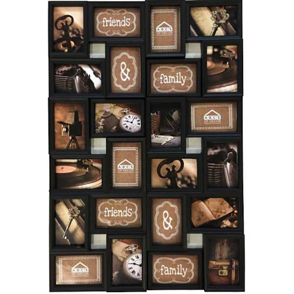 24-Opening Black Collage Picture Frame, 35x23