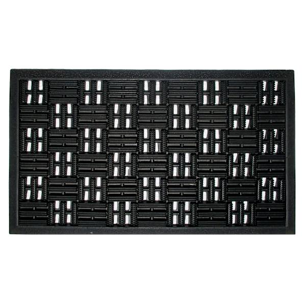 Black Parquet Rubber Doormat, 24x36