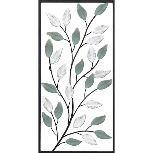 Leaves Framed Metal Wall Art, 12x24