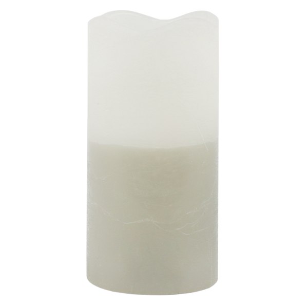 Honeybloom Grey Ombre Wax LED Pillar Candle with 6 Hour Timer, 3x6